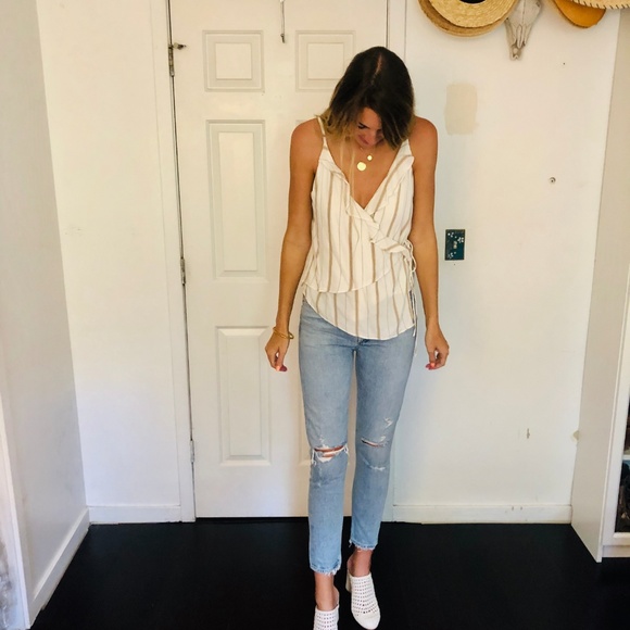 L/Academie The Ruffle Cami in Stripe - Picture 2 of 6